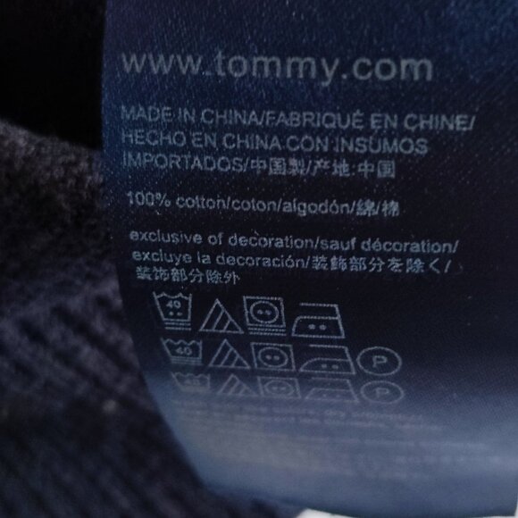 Tommy Hilfiger University style pullover men's size XS navy blue and red graphic - Picture 6 of 13